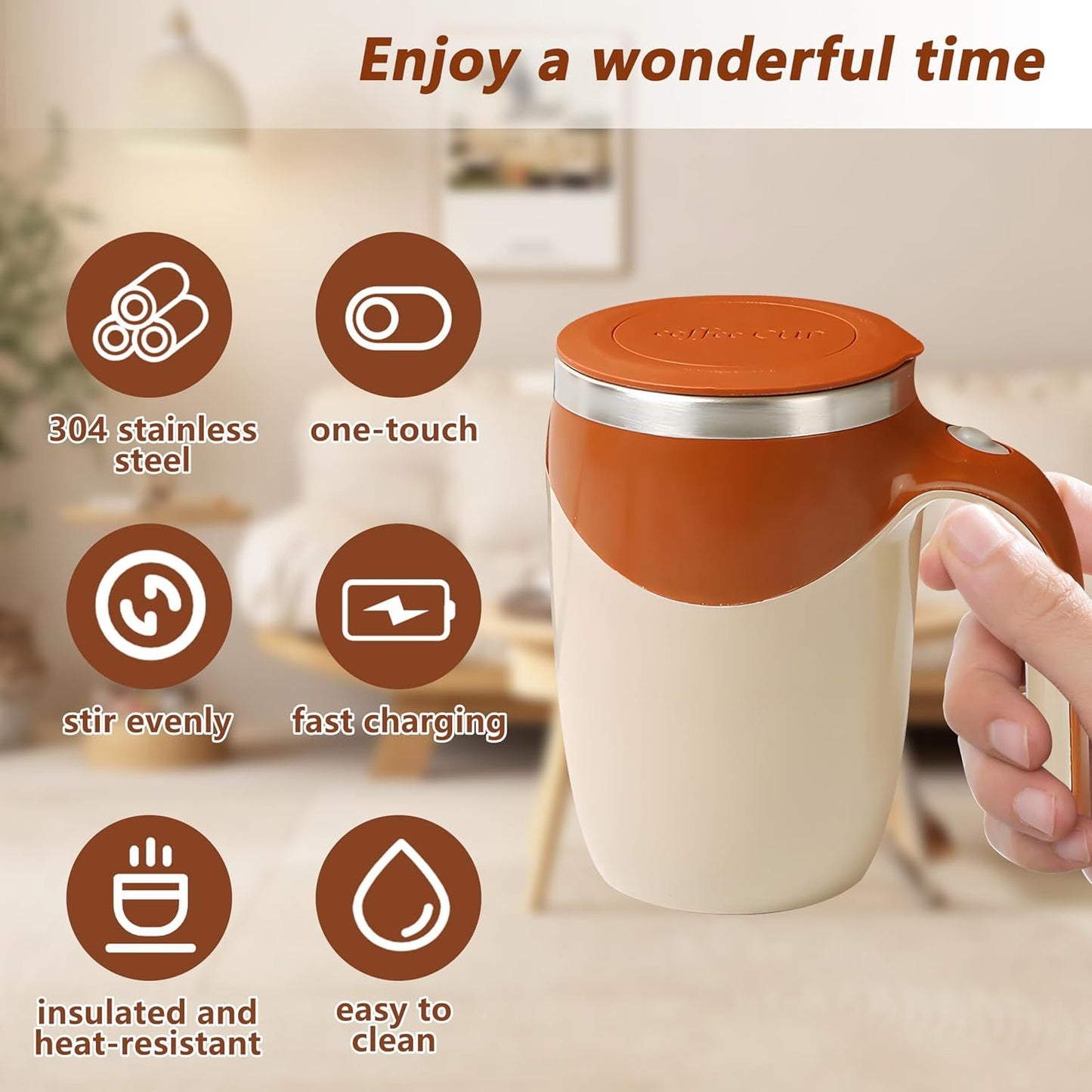 Automatic Magnetic Self-Stirring Coffee Mug