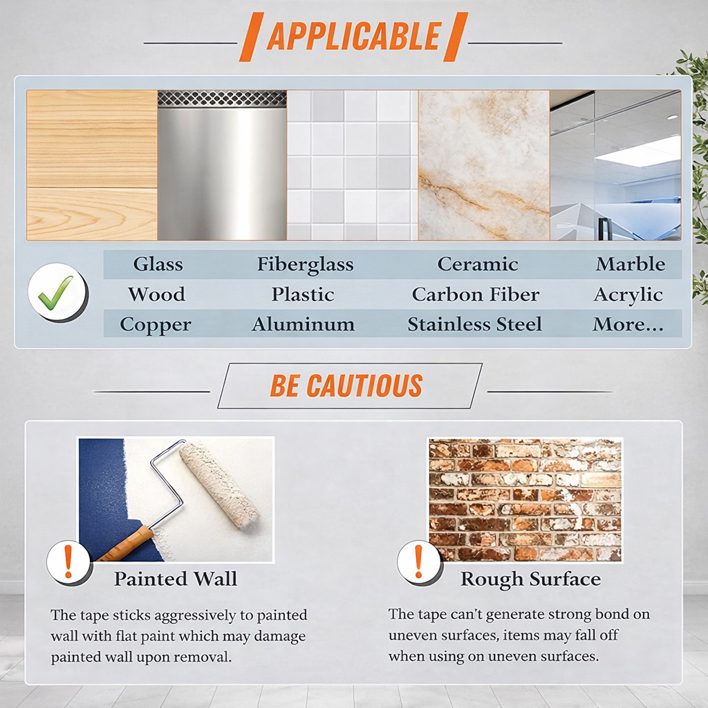 Extra Large Double Sided Tape, Clear & Tough Nano Tape, Multipurpose Mounting Tape