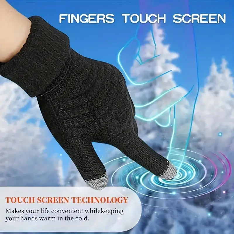 「🔥 Buy One Get One」Unisex Winter Knit Touchscreen Gloves