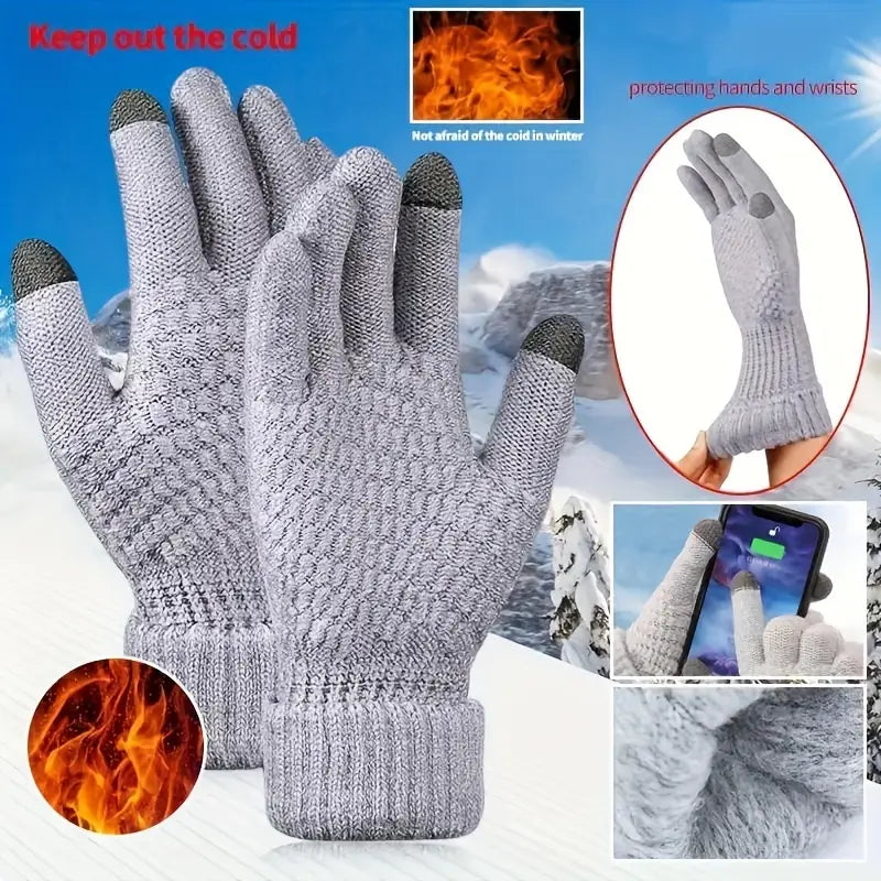 「🔥 Buy One Get One」Unisex Winter Knit Touchscreen Gloves