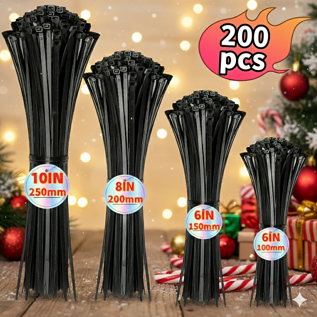 Black Friday Deal: 100-Pack Assorted Zip Ties | Christmas Decor & Cable Mgmt