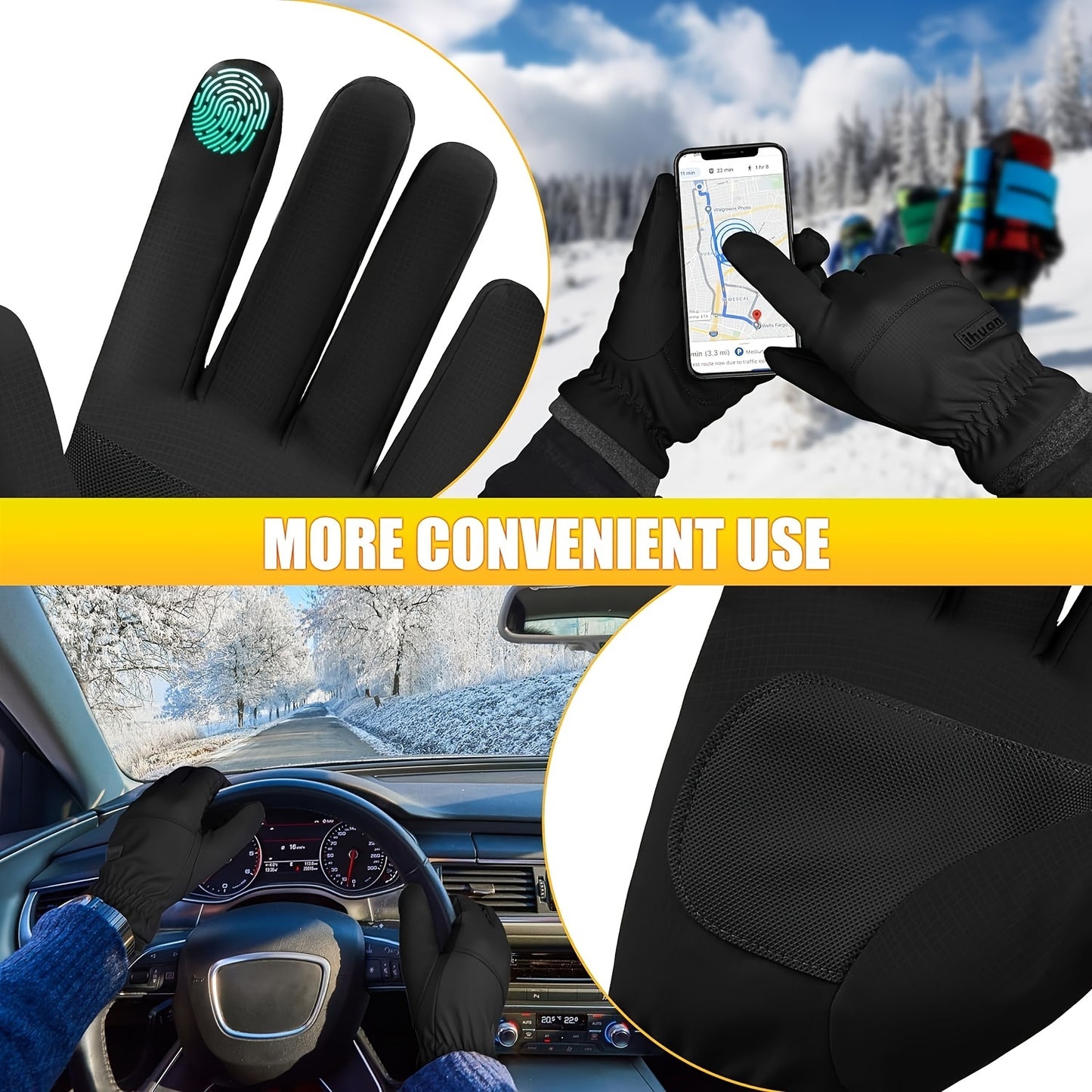 Winter Waterproof Thermal Gloves for Men & Women