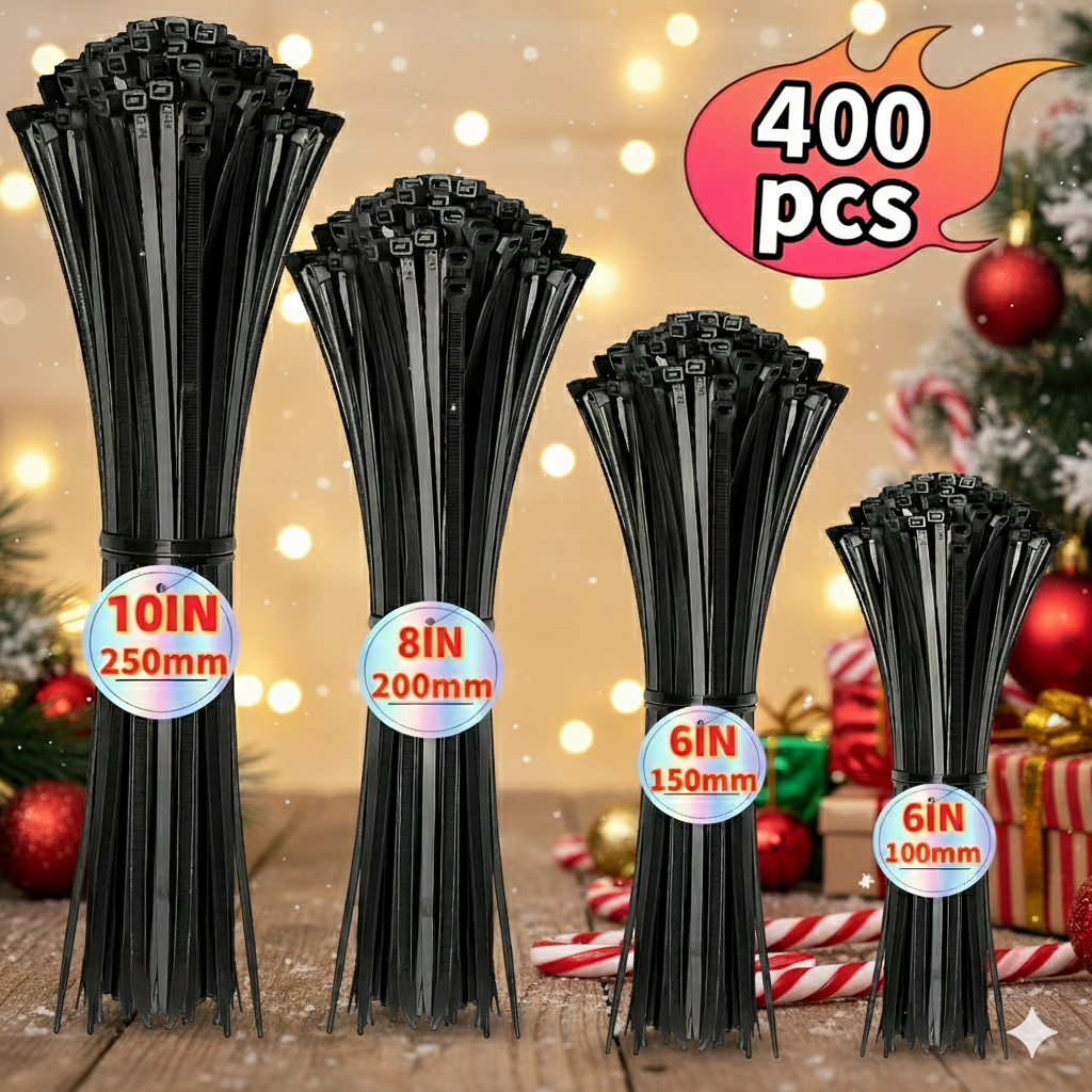 Black Friday Deal: 100-Pack Assorted Zip Ties | Christmas Decor & Cable Mgmt