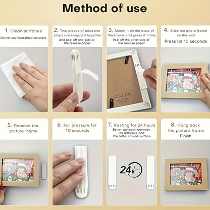 Damage-Free! 64 Pcs (32 Pairs) Removable Picture Hanging Strips