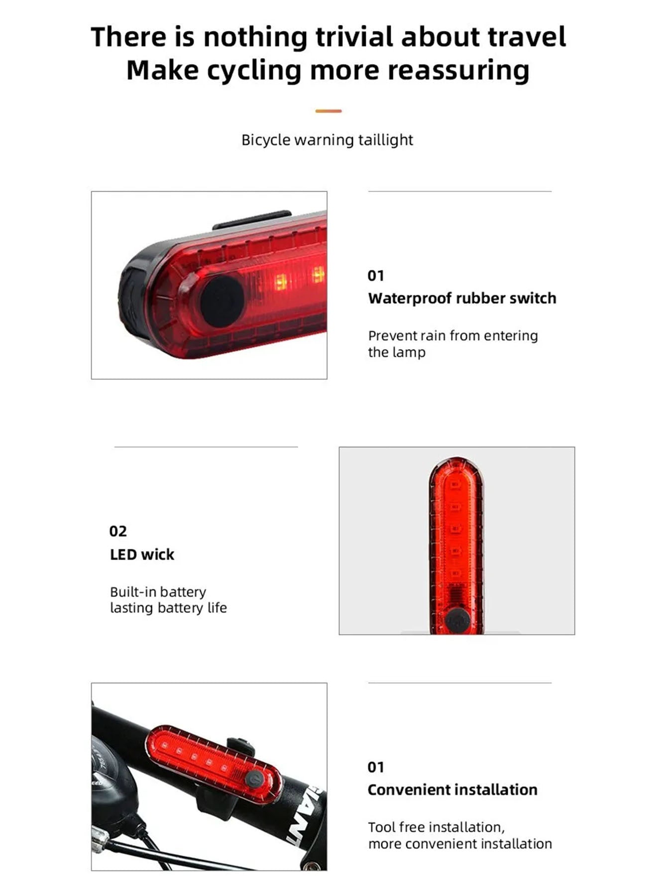 「🔥 Buy One Get One」USB Bike Tail Light