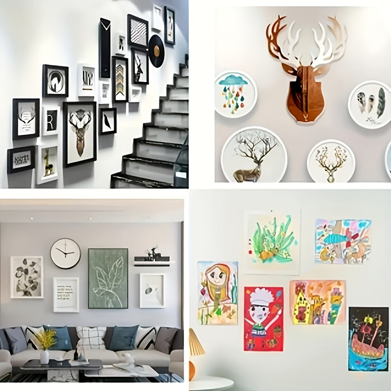 Damage-Free! 64 Pcs (32 Pairs) Removable Picture Hanging Strips