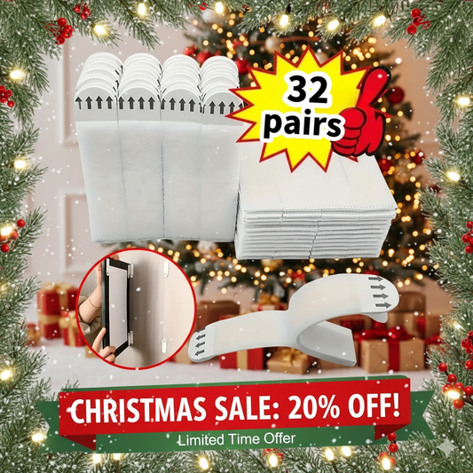 Damage-Free! 64 Pcs (32 Pairs) Removable Picture Hanging Strips